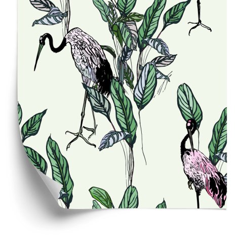 Tapeta - Żurawie I Liście