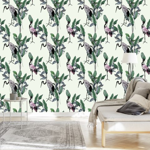 Tapeta - Żurawie I Liście