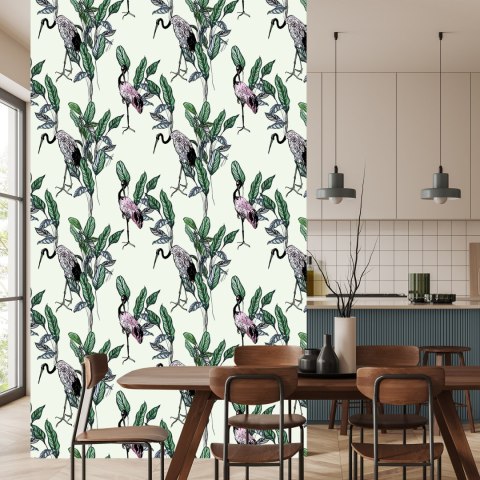 Tapeta - Żurawie I Liście