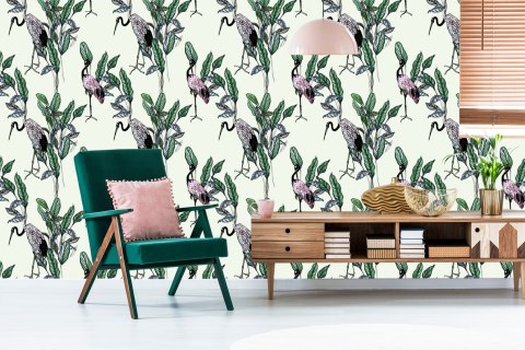 Tapeta - Żurawie I Liście