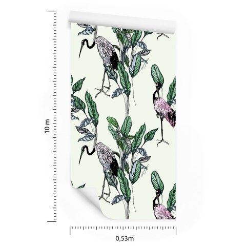 Tapeta - Żurawie I Liście