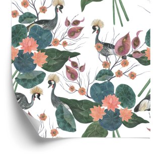 Tapeta - Żurawie Pośród Kwiatów