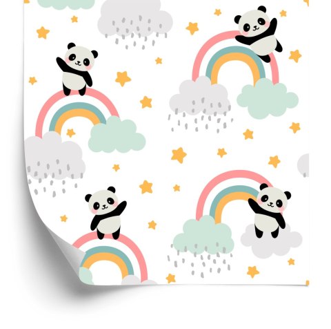 Tapeta Pandy Z Tęczą