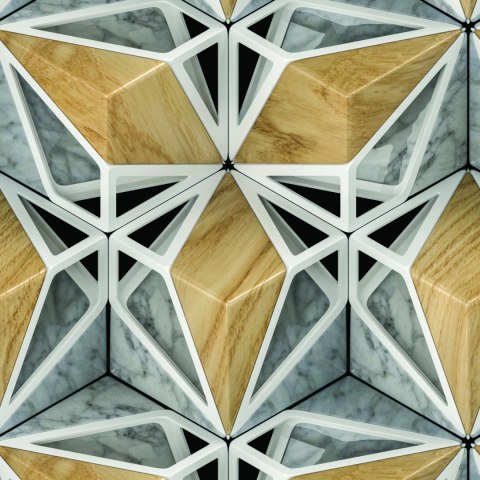 Tapeta 3D Drewno Marmur