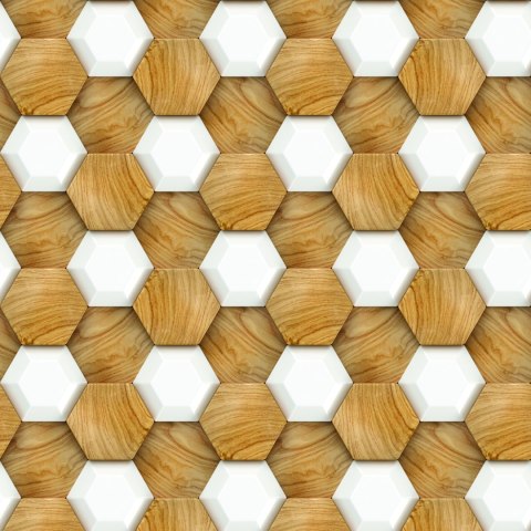 Tapeta Drewniana Mozaika 3D