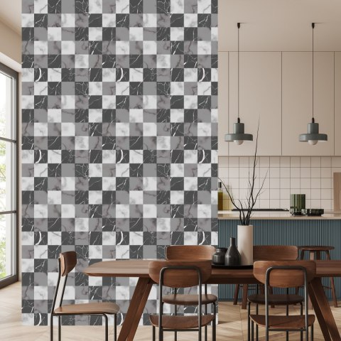 Tapeta Modernistyczna Szara Krata Na Wzór Marmuru Tapeta Modernistyczna Szara Krata Na Wzór Marmuru