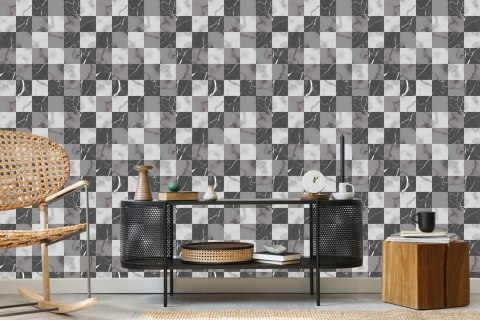 Tapeta Modernistyczna Szara Krata Na Wzór Marmuru Tapeta Modernistyczna Szara Krata Na Wzór Marmuru