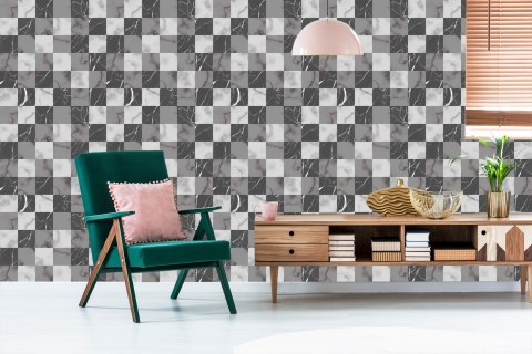 Tapeta Modernistyczna Szara Krata Na Wzór Marmuru Tapeta Modernistyczna Szara Krata Na Wzór Marmuru
