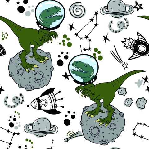 Tapeta Do Pokoju Dziecka, Dinozaury Kosmos Gwiazdy Tapeta Do Pokoju Dziecka, Dinozaury Kosmos Gwiazdy