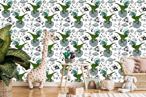Tapeta Do Pokoju Dziecka, Dinozaury Kosmos Gwiazdy Tapeta Do Pokoju Dziecka, Dinozaury Kosmos Gwiazdy