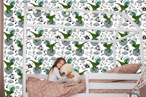 Tapeta Do Pokoju Dziecka, Dinozaury Kosmos Gwiazdy Tapeta Do Pokoju Dziecka, Dinozaury Kosmos Gwiazdy