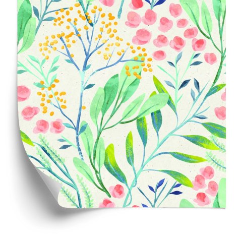 Tapeta Pastelowe Rośliny W Stylu Retro
