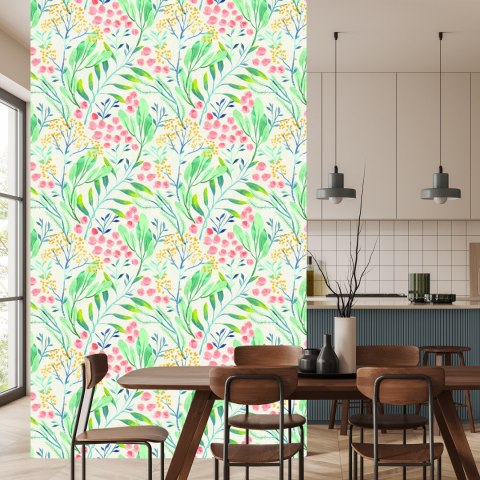 Tapeta Pastelowe Rośliny W Stylu Retro