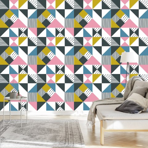 Tapeta Geometryczna - Kolorowe Trójkąty