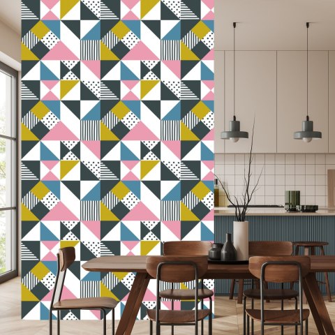 Tapeta Geometryczna - Kolorowe Trójkąty