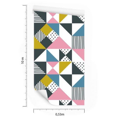 Tapeta Geometryczna - Kolorowe Trójkąty