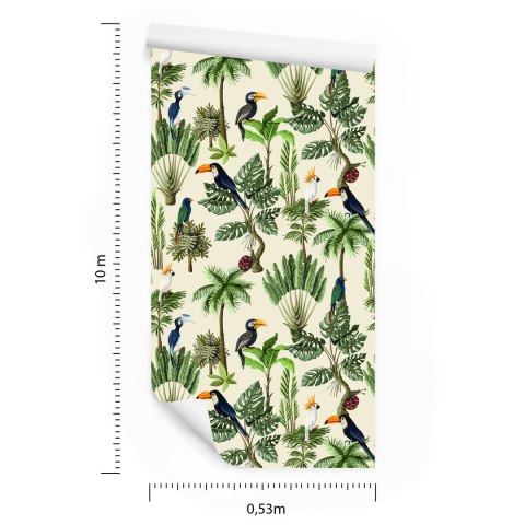 Tapeta Egzotyczne Ptaki I Rośliny W Stylu Vintage Tapeta Egzotyczne Ptaki I Rośliny W Stylu Vintage