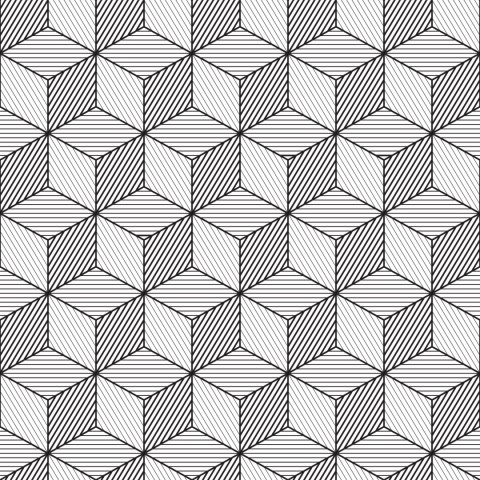 Tapeta Geometryczna-Czarno-Białe Sześciany