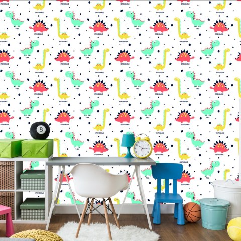 Tapeta Do Pokoju Dziecka Kolorowe Dinozaury Kropki Tapeta Do Pokoju Dziecka Kolorowe Dinozaury Kropki