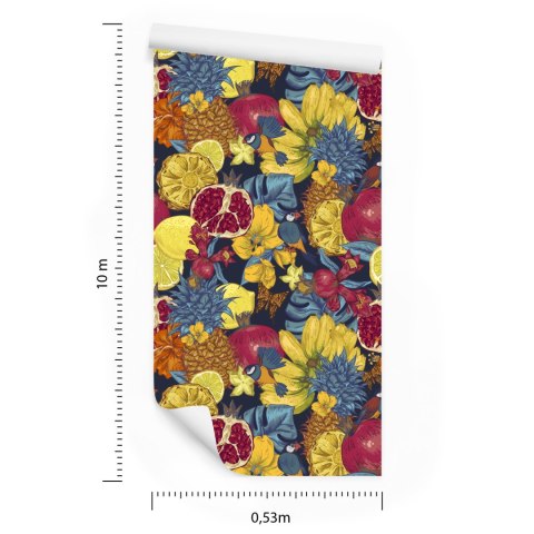 Tapeta Egzotyczne Owoce, Kwiaty I Ptaki