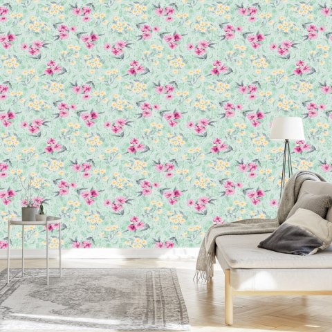 Tapeta Kolorowy Kwiatowy Wzór