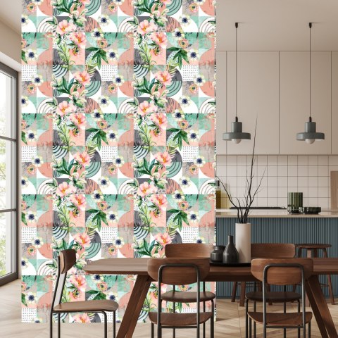 Tapeta Modernistyczny Kwiatowy Patchwork