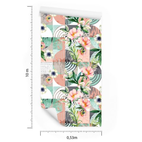 Tapeta Modernistyczny Kwiatowy Patchwork