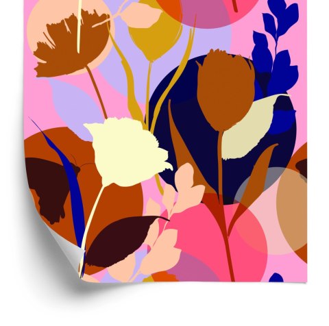 Tapeta Modne Kolorowe Kwiaty