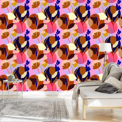 Tapeta Modne Kolorowe Kwiaty