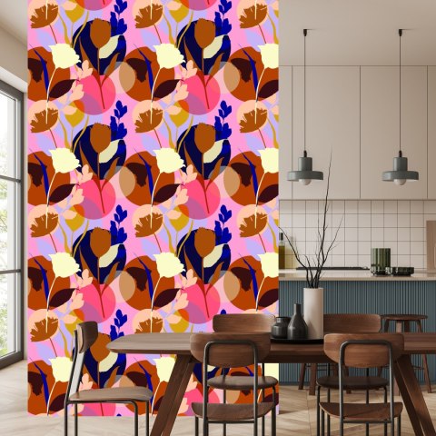 Tapeta Modne Kolorowe Kwiaty