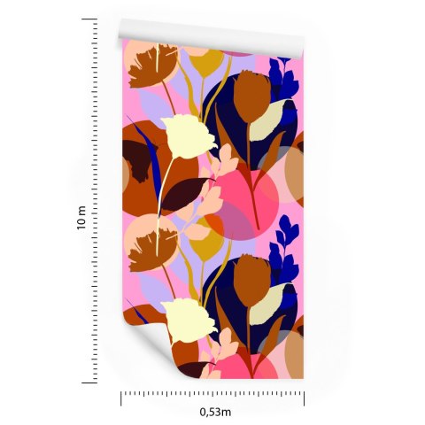 Tapeta Modne Kolorowe Kwiaty