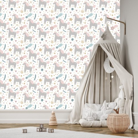 Tapeta Dla Dzieci - Pastelowe Jednorożce