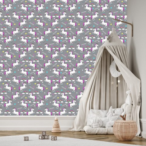 Tapeta Dla Dzieci - Tęczowe Jednorożce