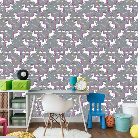 Tapeta Dla Dzieci - Tęczowe Jednorożce