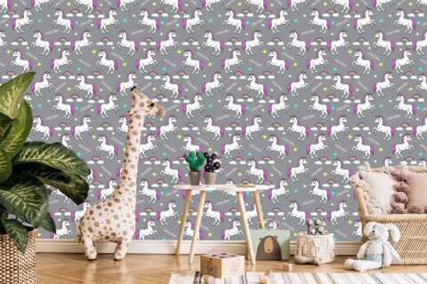 Tapeta Dla Dzieci - Tęczowe Jednorożce