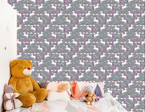 Tapeta Dla Dzieci - Tęczowe Jednorożce