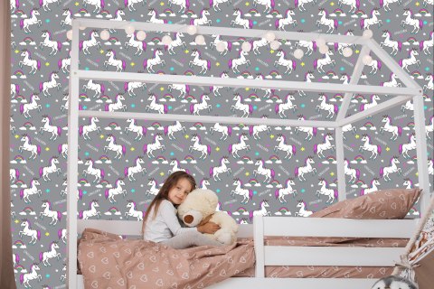 Tapeta Dla Dzieci - Tęczowe Jednorożce