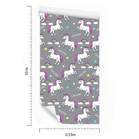 Tapeta Dla Dzieci - Tęczowe Jednorożce