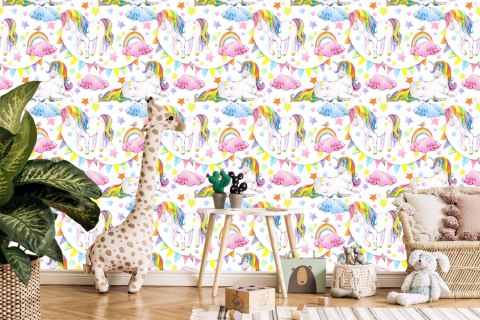 Tapeta Dla Dzieci - Tęczowe Jednorożce