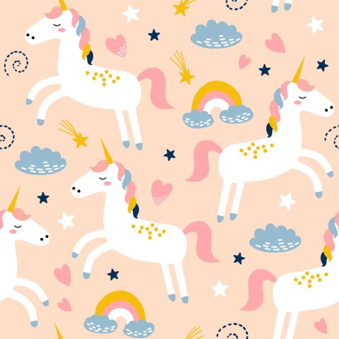 Tapeta Dla Dzieci - Urocze Kolorowe Jednorożce