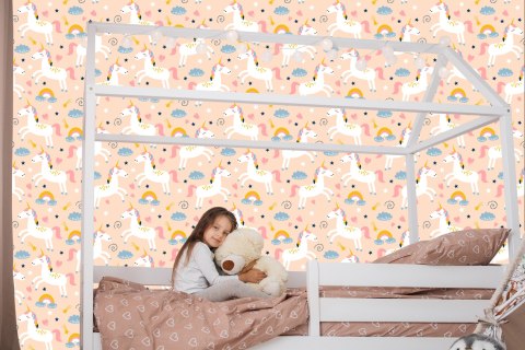 Tapeta Dla Dzieci - Urocze Kolorowe Jednorożce