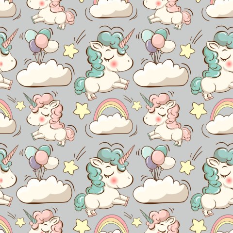 Tapeta Dla Dzieci - Uśmiechnięte Jednorożce