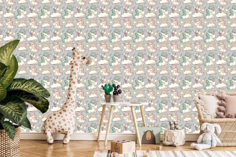 Tapeta Dla Dzieci - Uśmiechnięte Jednorożce