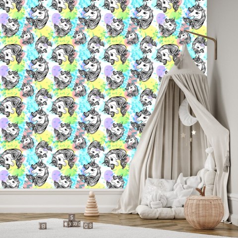 Tapeta Dla Dzieci - Uśmiechnięte Jednorożce