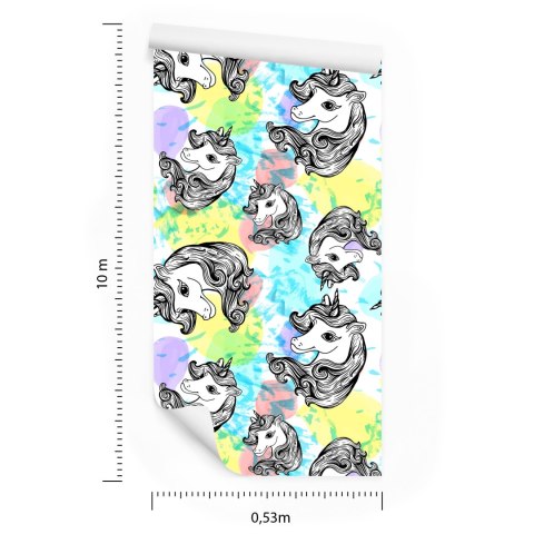 Tapeta Dla Dzieci - Uśmiechnięte Jednorożce