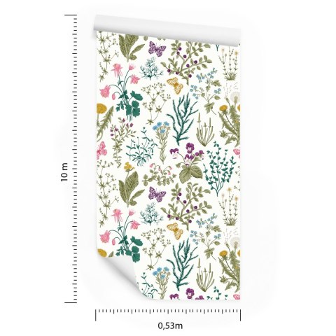 Tapeta Dzikie Kwiaty Z Motylami