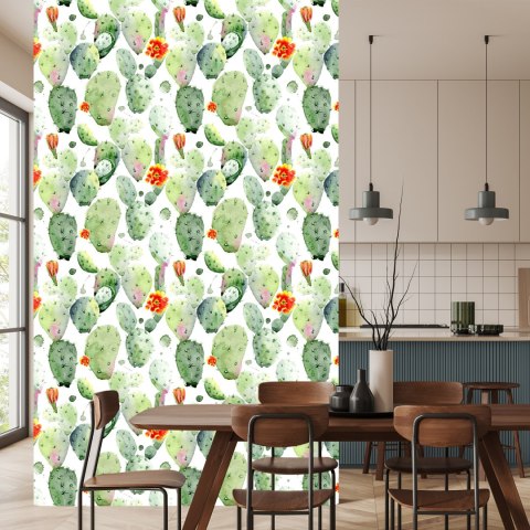 Tapeta Kaktusy Z Plamami I Kwiatami