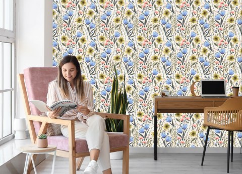 Tapeta Kwiaty Polne W Stylu Vintage