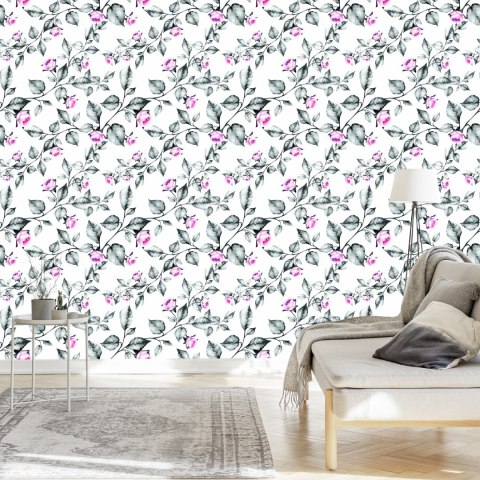 Tapeta Kwiaty Róże Liście