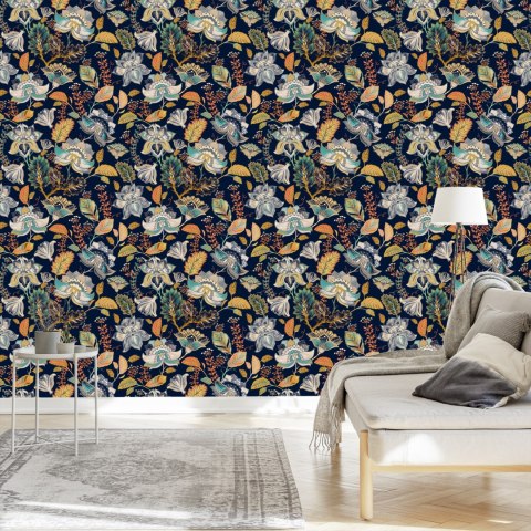 Tapeta Kwiaty W Stylu Folklor